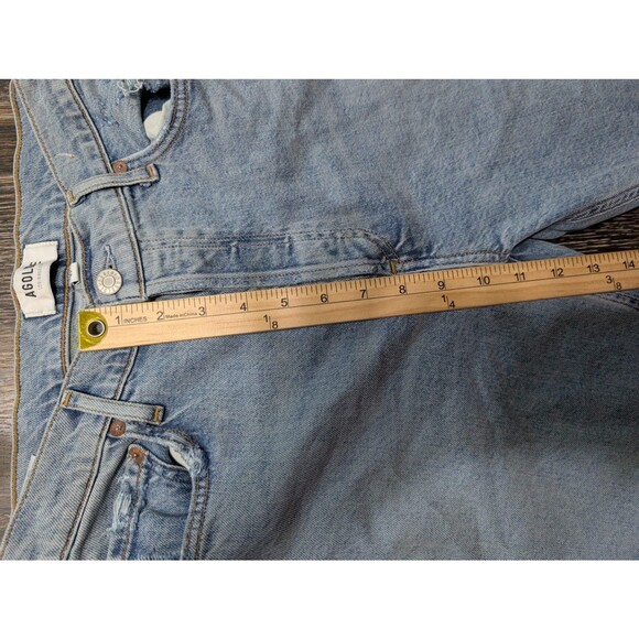 AGOLDE Jeans 27 Light Wash Nico High Rise Slim Raw Hem Distressed Cropped Mb - Picture 9 of 10